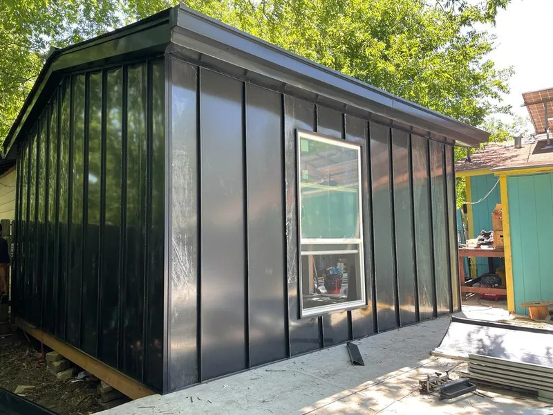 Black standing seam metal wall panels for Metal Roof Installation in Ashton-Sandy Spring